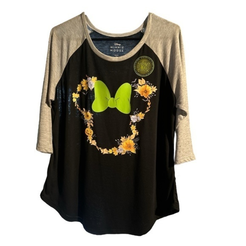 Disney Minnie Mouse Kids Long Sleeve Shirt - Black and Gray